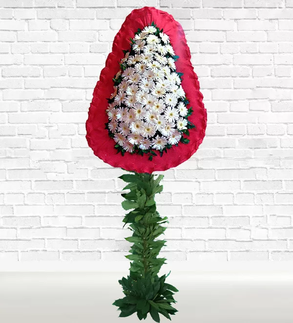 Beyaz Ayaklı Sepet Çelenk