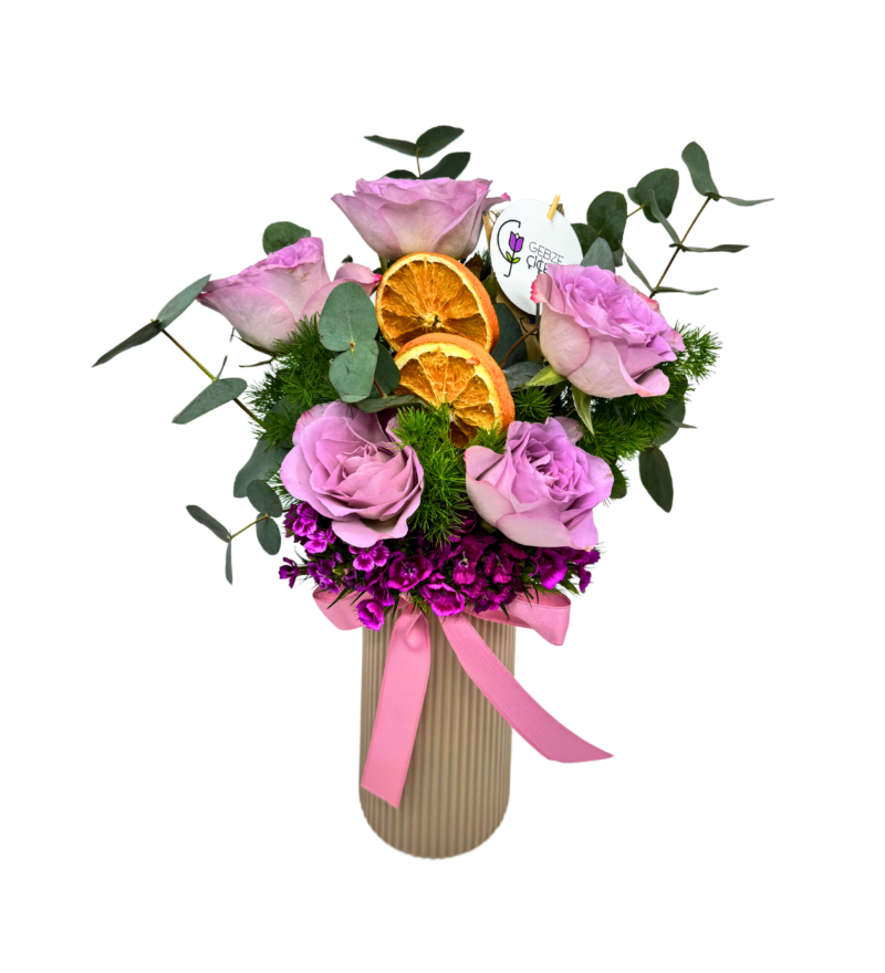 Lilac Vazoda 7 Lila Gül