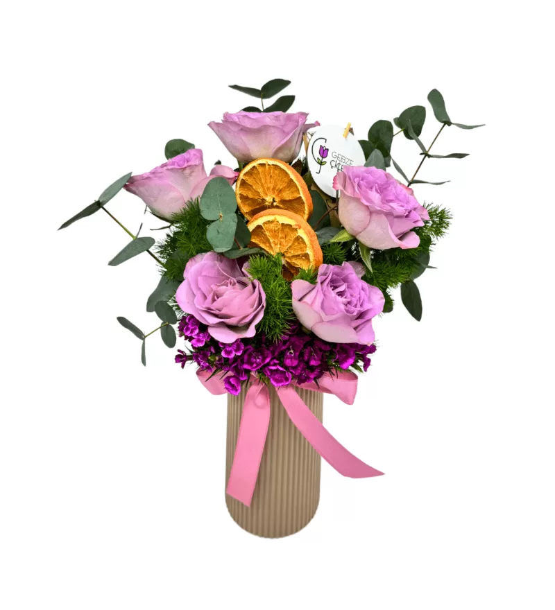 Lilac Vazoda 5 Lila Gül