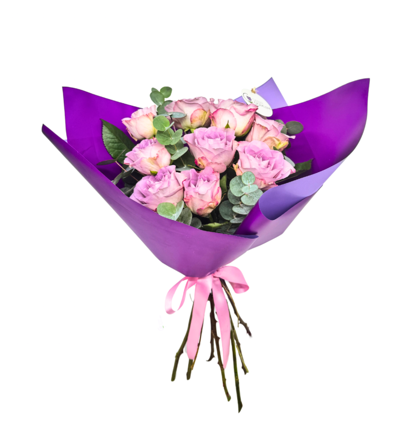 Soft Lilac 9 Lila Gül Buketi