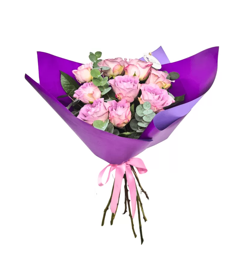 Soft Lilac 9 Lila Gül Buketi