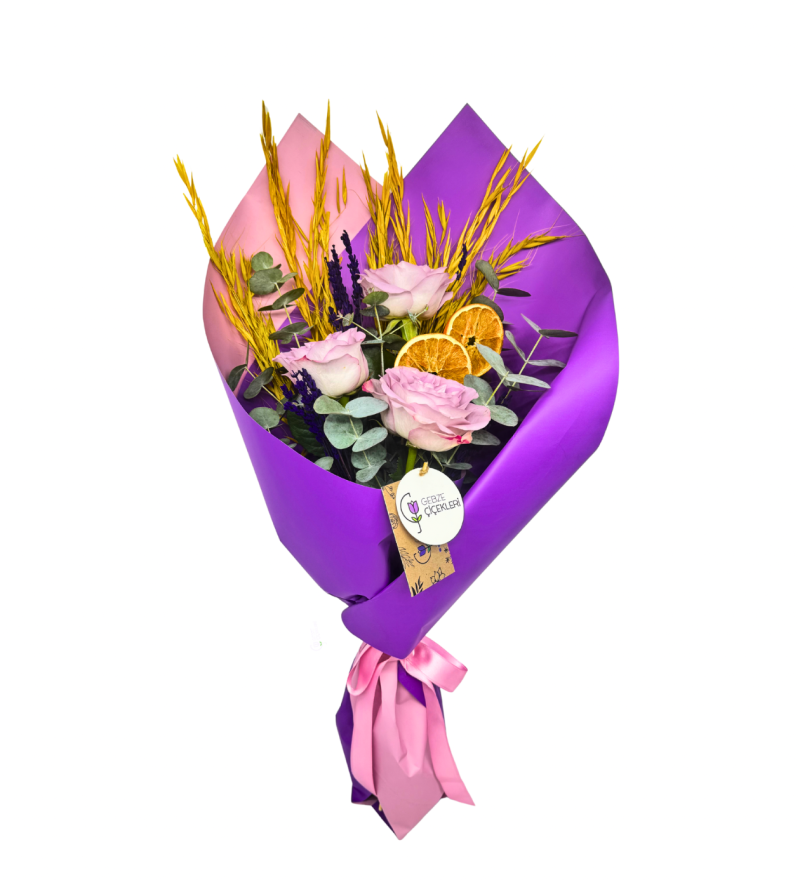 Purple 3 Lila Gül Buketi