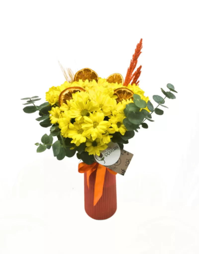 For Yellow Vazoda Sarı Papatyalar