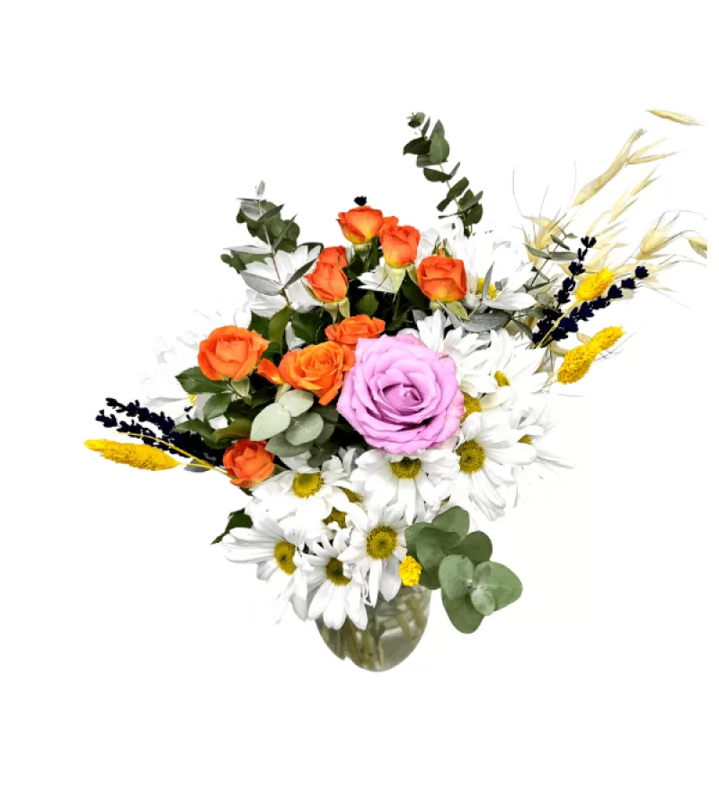 Orange Daisy Vazoda Papatya & Çardak Güller