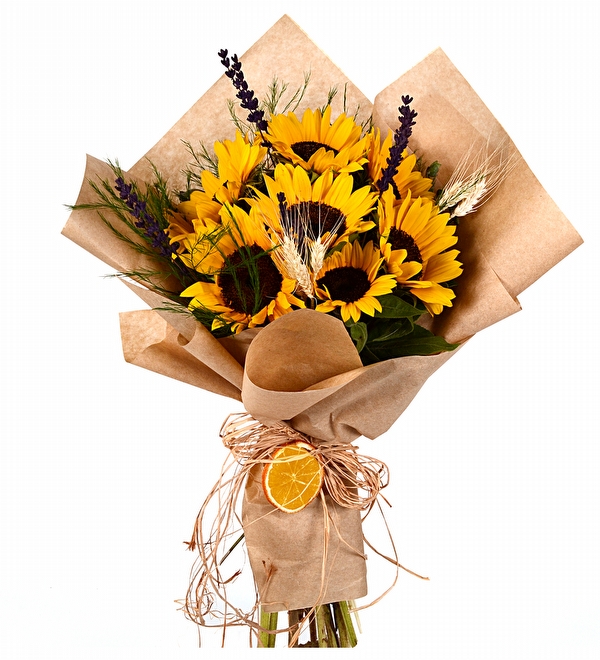 Tasarım Ayçiçekleri Buketi