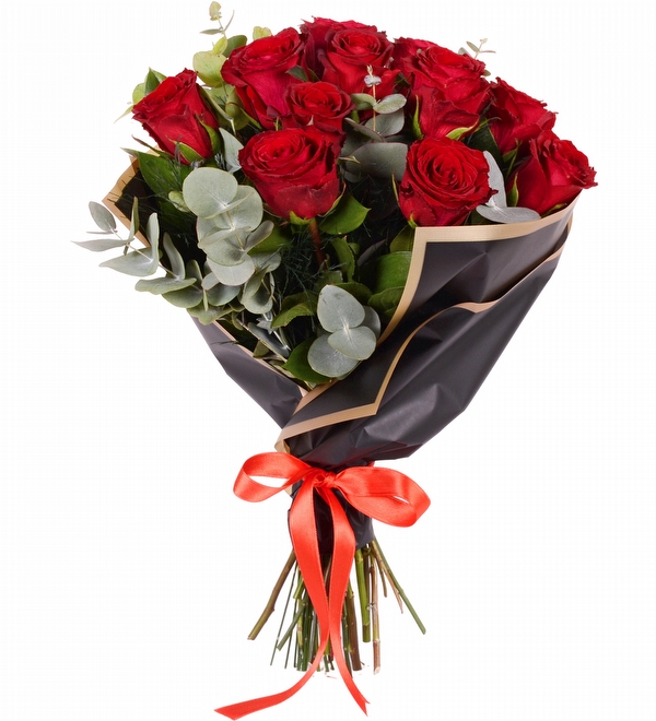 Siyah Bukette 11 Kırmızı Güller
